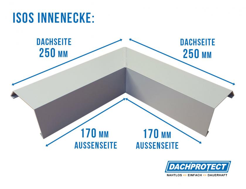 Innenecke ISOS 90°, Silber RAL 9006 Schenkellänge 17 cm Innenecke ISOS 90°, Silber RAL 9006 Schenkellänge 17 cm